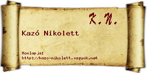 Kazó Nikolett névjegykártya
