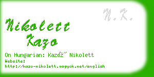 nikolett kazo business card